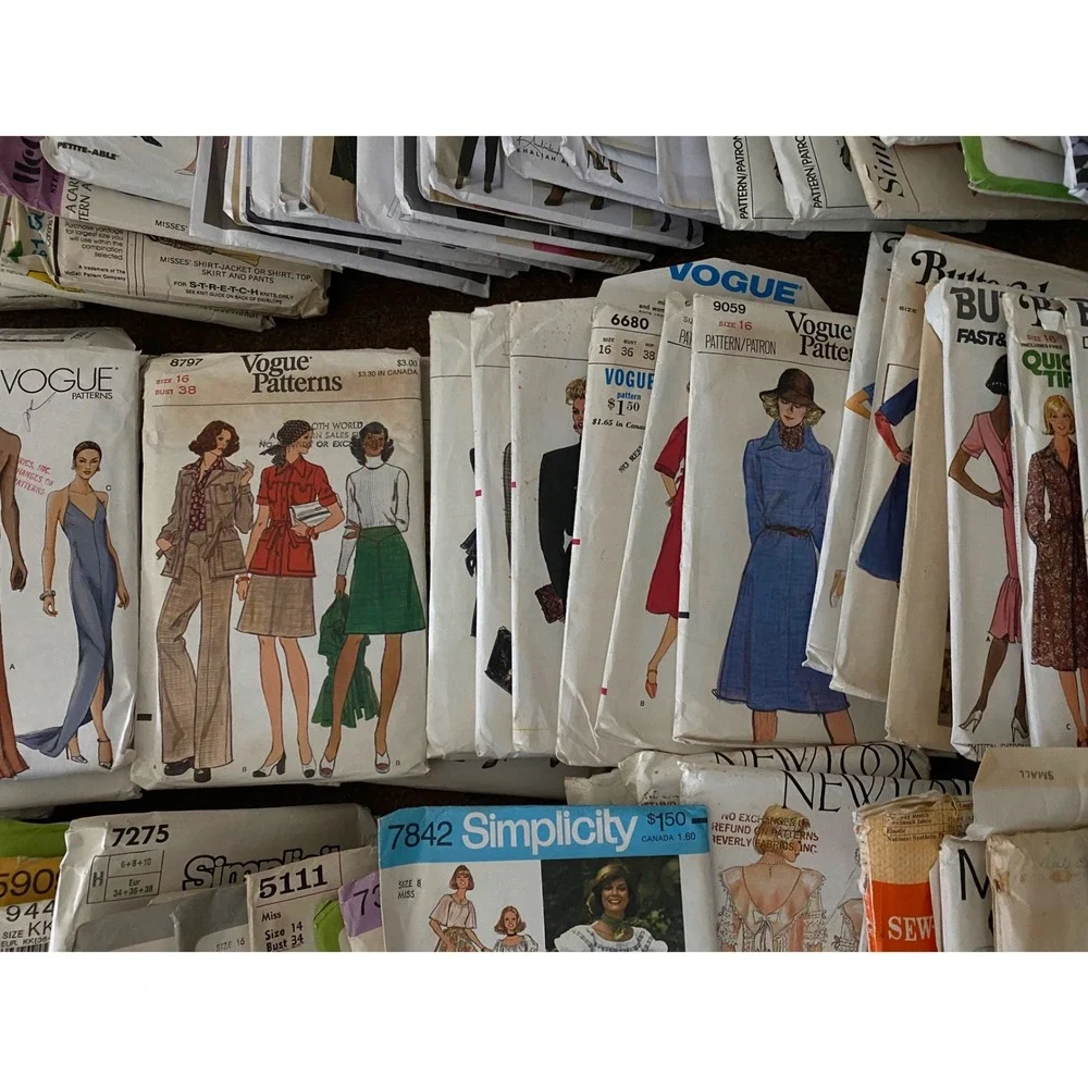 Lot 145 Vintage Sewing Patterns Simplicity McCalls Vogue Butterick 60s 70s 80s